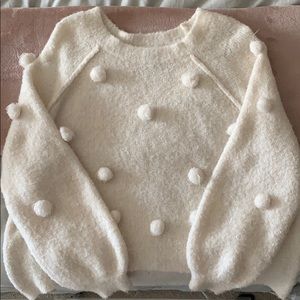 Pom Pom Cream Sweater